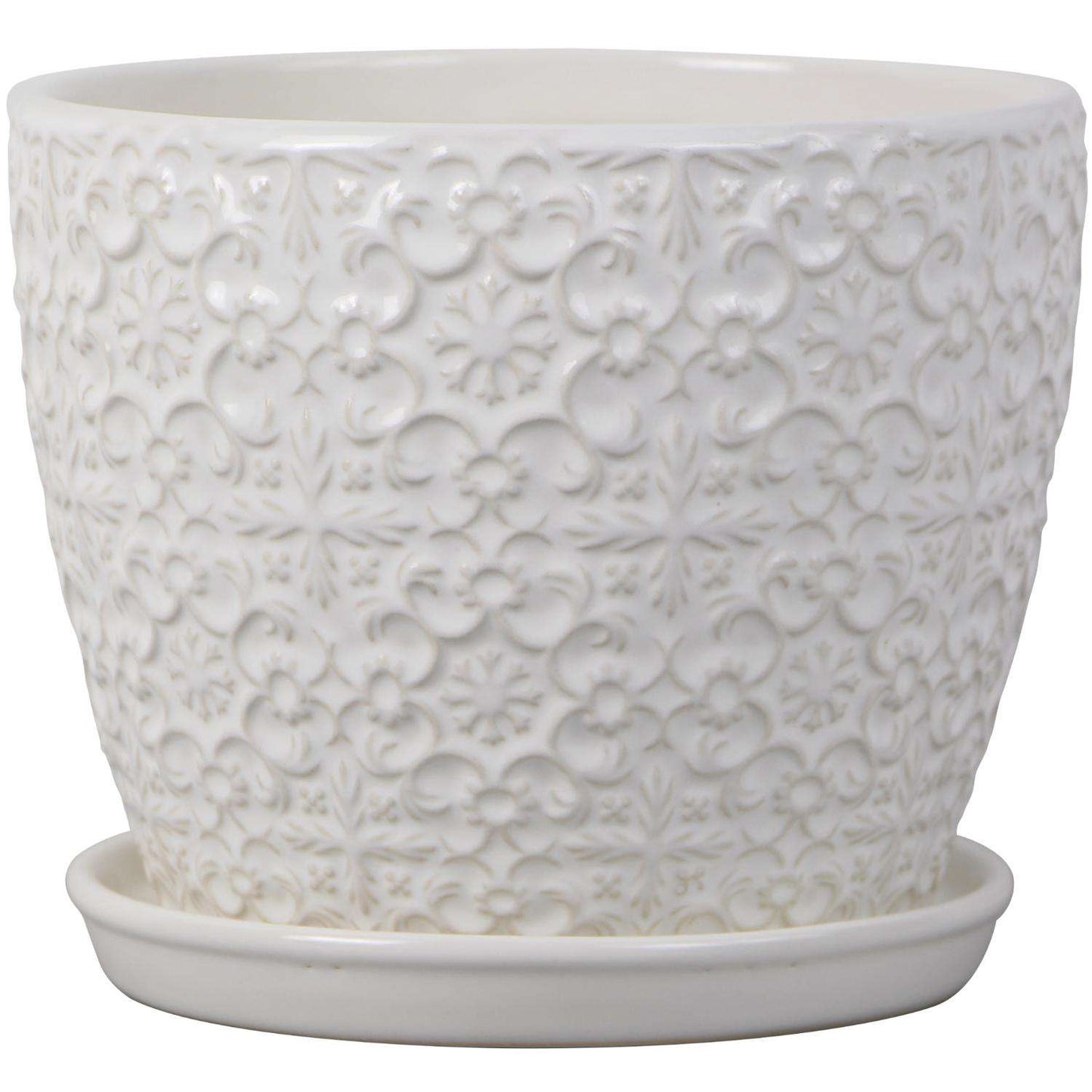  Trendspot 6.8 In. H X 8 In. W X 8 In. D Ceramic Mediterranean Planter White