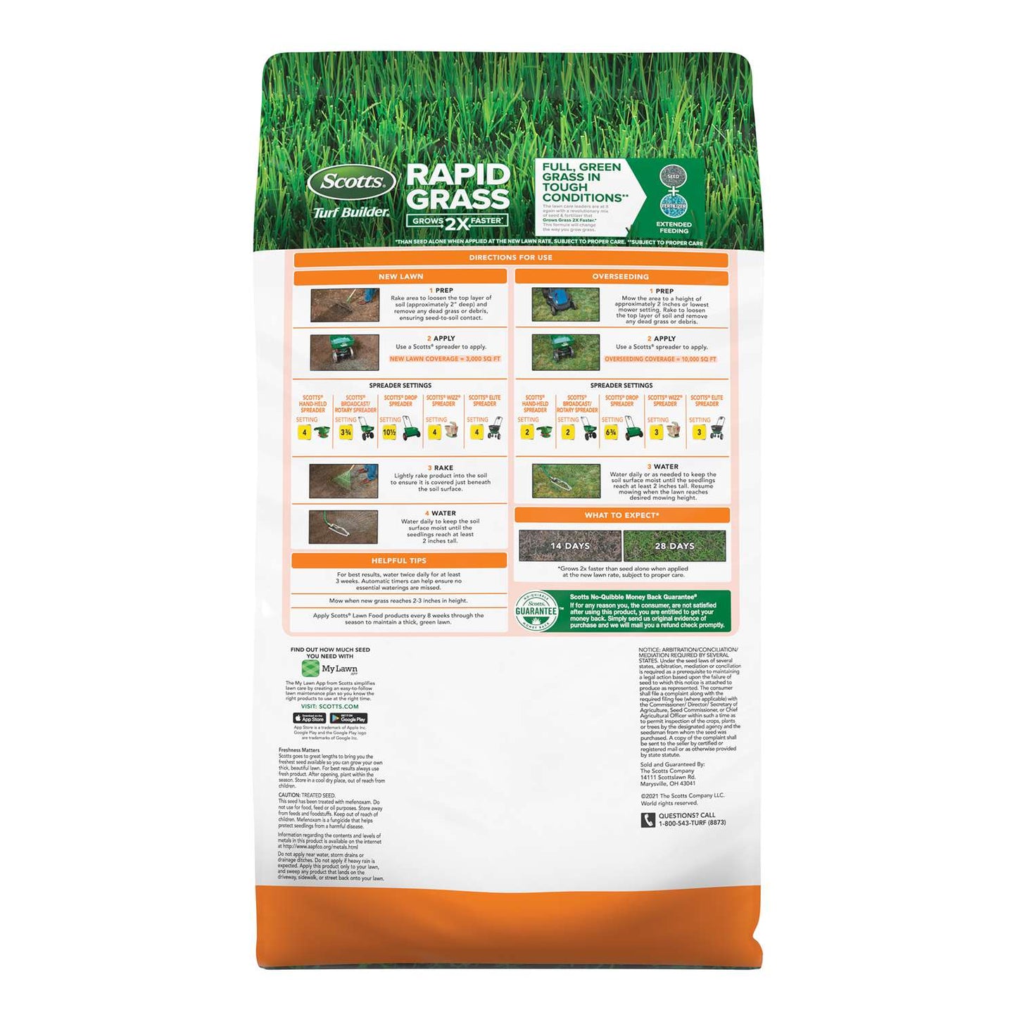  Scotts Turf Builder Rapid Grass Bermuda Grass Sun Or Shade Grass Seed And Fertilizer 8 Lb