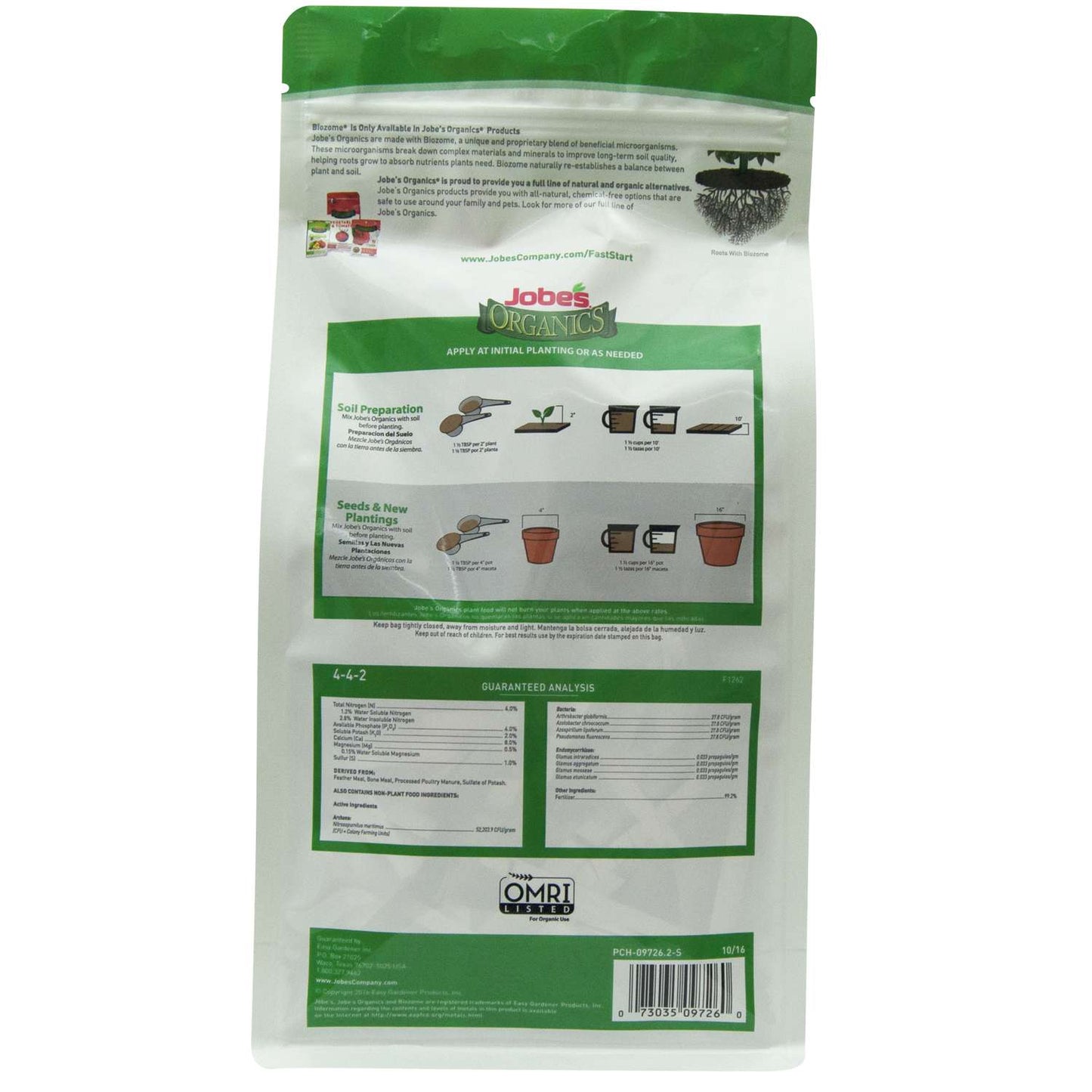  Jobe's Fast Start Organic Granules Plant Food 4 Lb