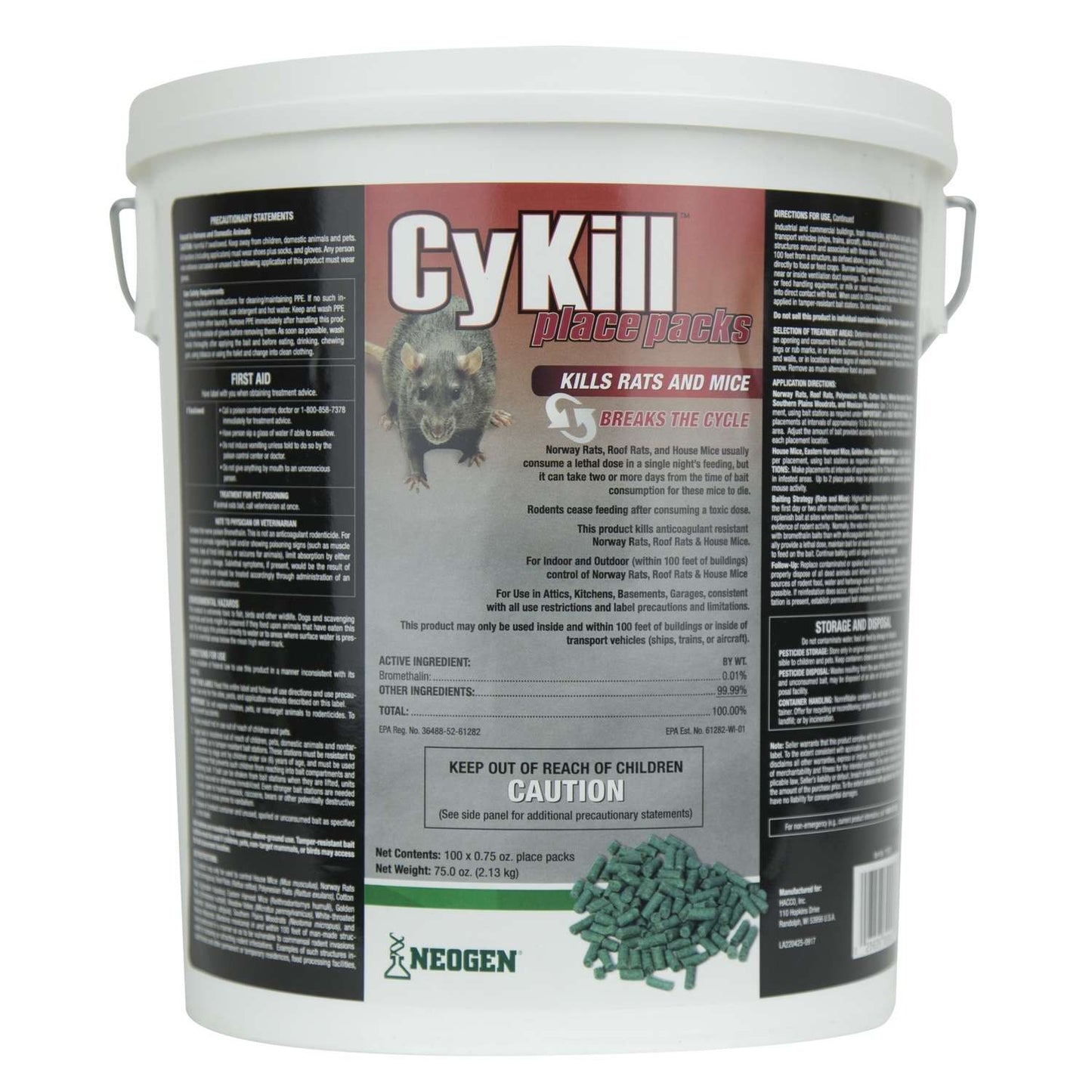  CyKill Bait Pellet Throw Pack For Mice And Rats 4.7 Lb 100 Pk