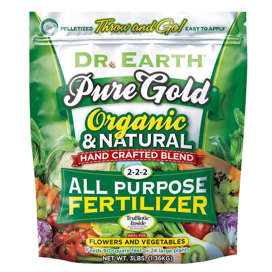  Dr. Earth Pure Gold Organic Fruits/Vegetables 2-2-2 Fertilizer 3 Lb