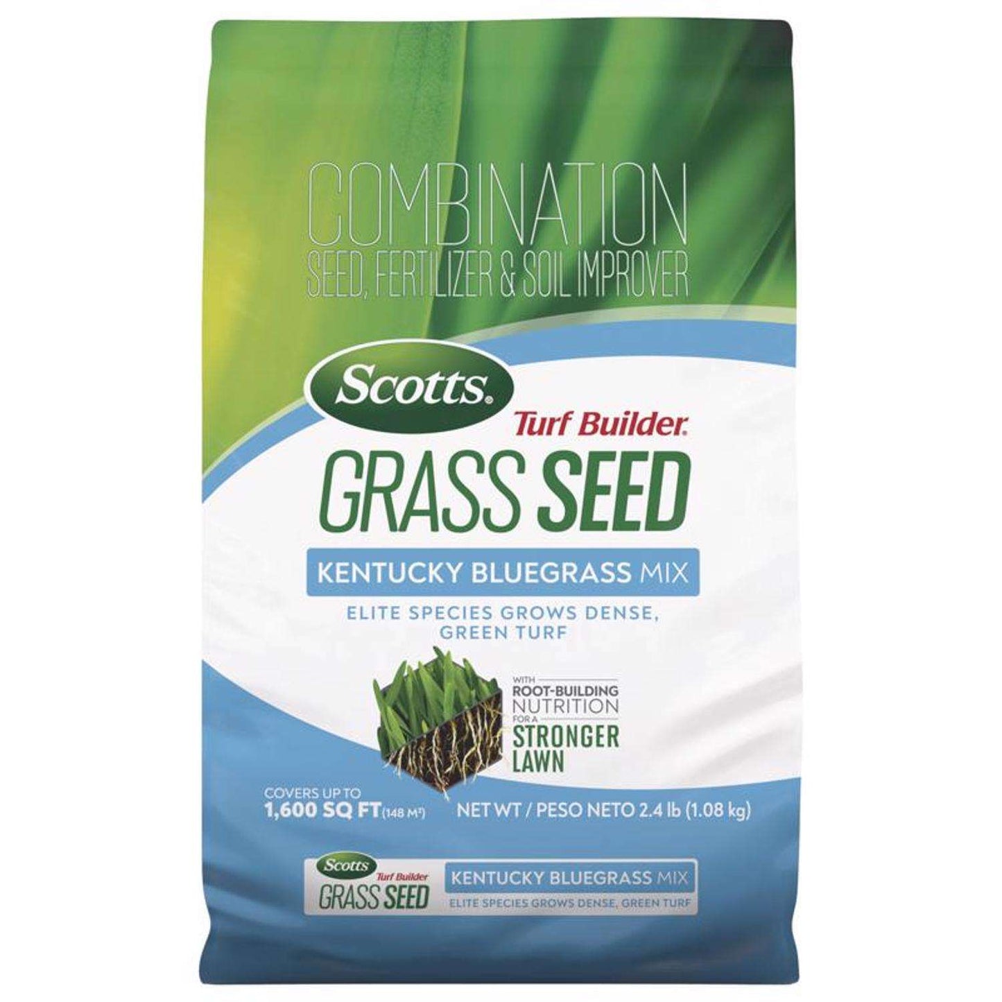  Scotts Turf Builder Kentucky Bluegrass Sun Or Shade Fertilizer/Seed/Soil Improver 2.4 Lb