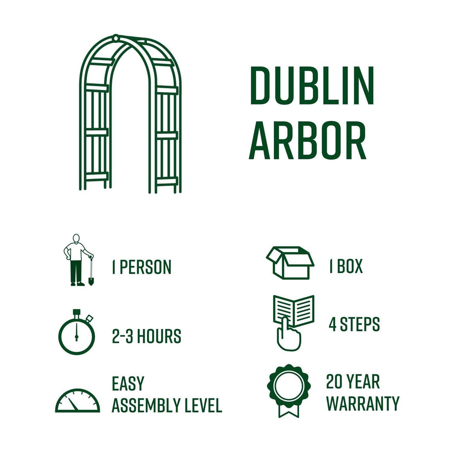  Vita Dublin 82 In. H White Vinyl Garden Arbor