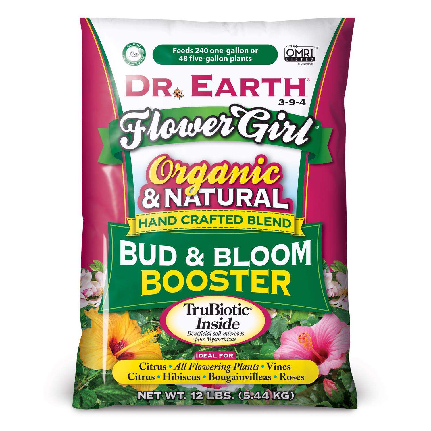  Dr. Earth Flower Girl Organic Granules Hibiscus, Citrus Plant Food 12 Lb