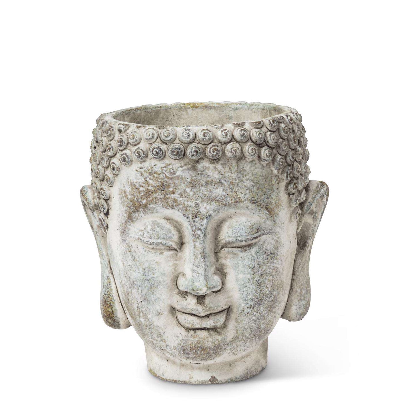  Abbott 5.5 In. H Cement Buddha Head Planter Gray