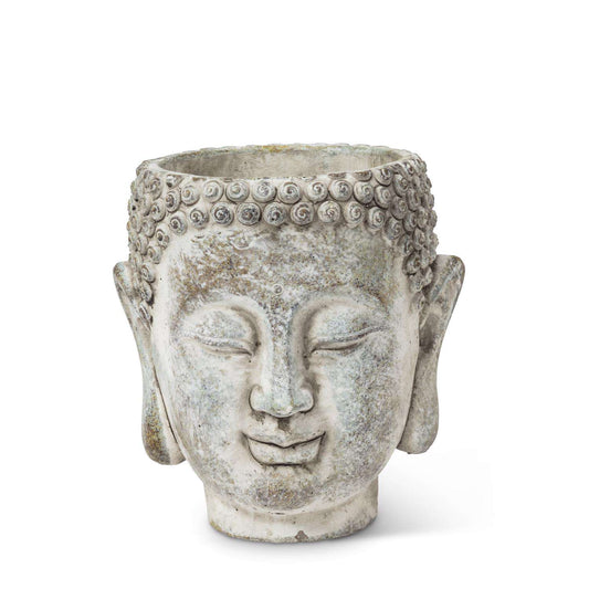  Abbott 5.5 In. H Cement Buddha Head Planter Gray