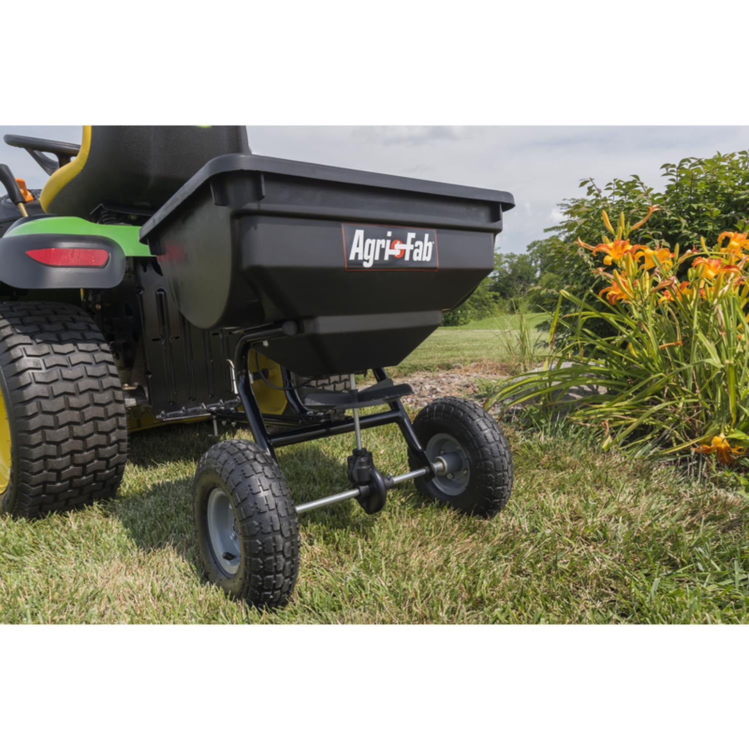  Agri-Fab 120 In. W Tow Behind Spreader For Fertilizer/Ice Melt/Seed 85 Lb. Cap.