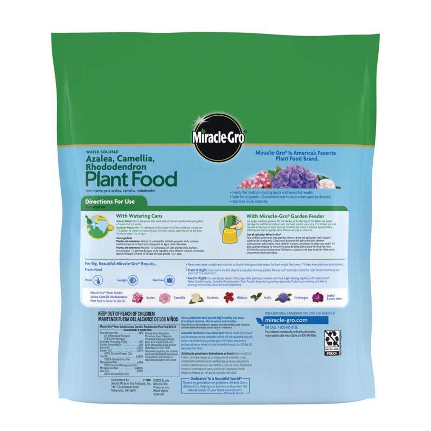  Miracle-Gro Powder Acid-Loving Plants Of Azalea, Camellia, Rhododendron Plant Food 5 Lb