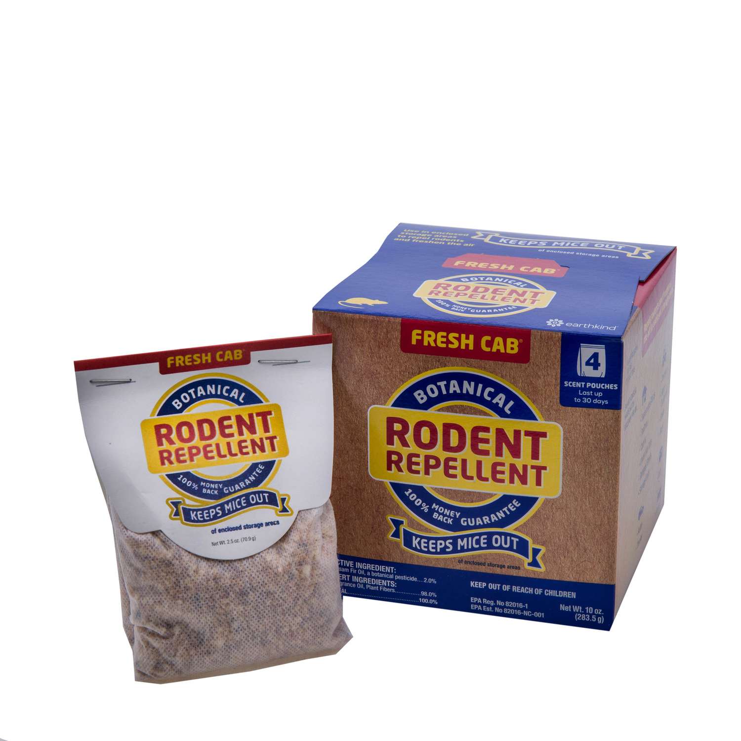  EarthKind Fresh Cab Animal Repellent Pouch For Rodents 10 Oz
