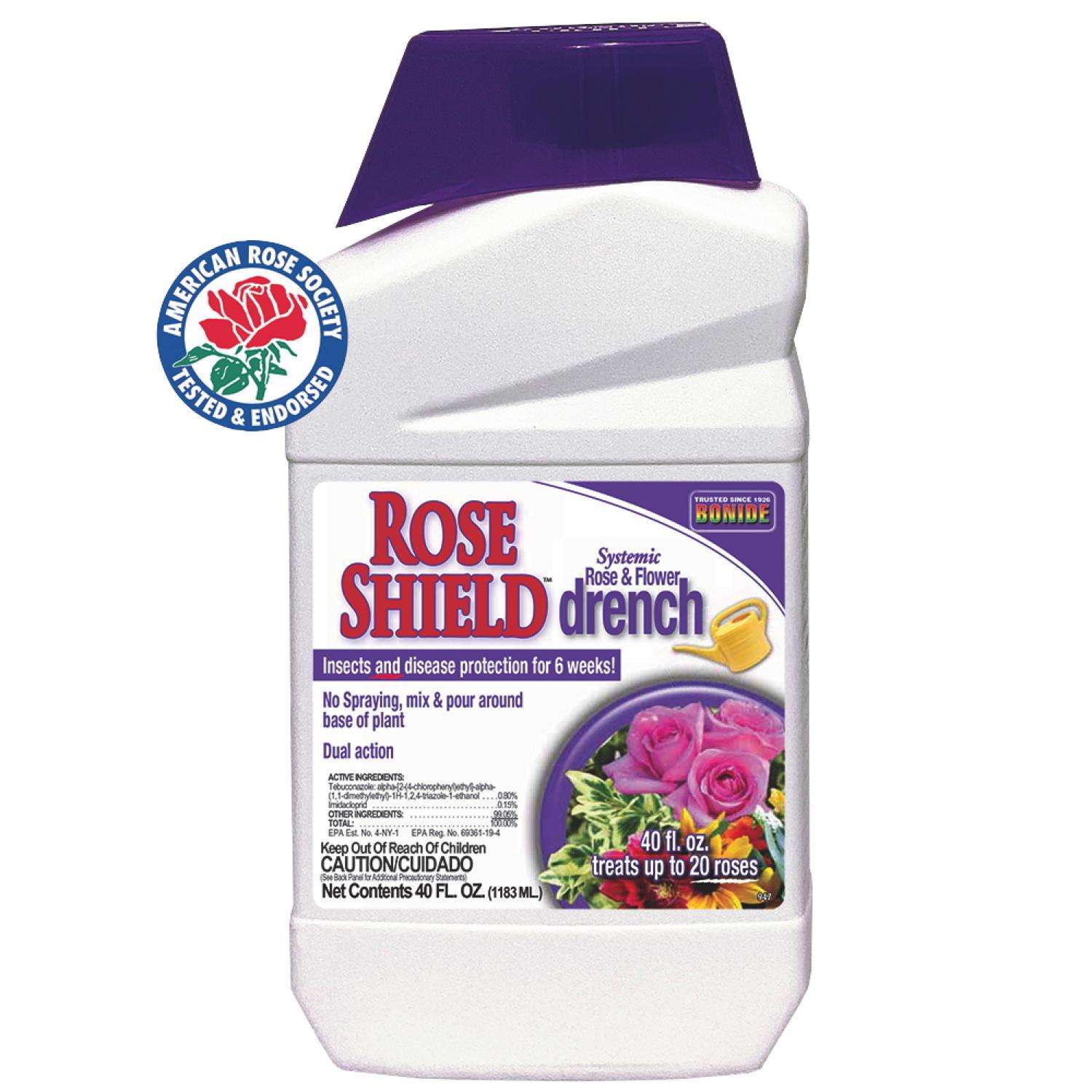  Bonide Rose Shield Systemic Insecticide And Disease Drench Liquid 40 Oz
