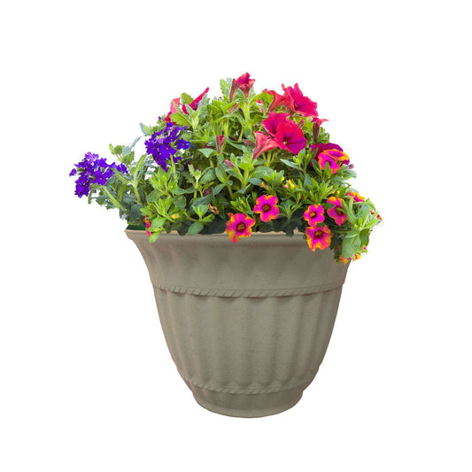  Misco Milano 15.9 In. H X 21 In. D Plastic Planter Stone