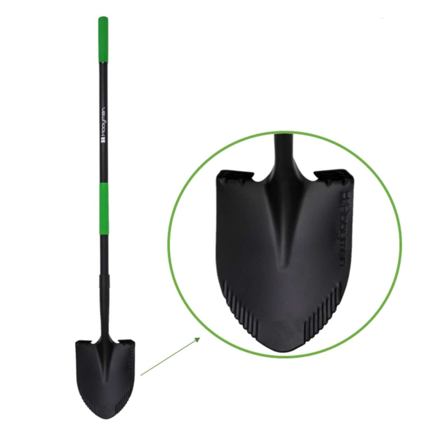  Hooyman 59.25 In. Carbon Steel Round Digging Shovel Fiberglass Handle