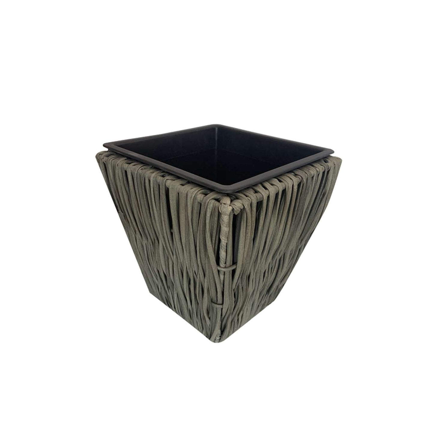  Infinity 11 In. H X 11 In. W X 11 In. D Plastic Wicker Planter Gray