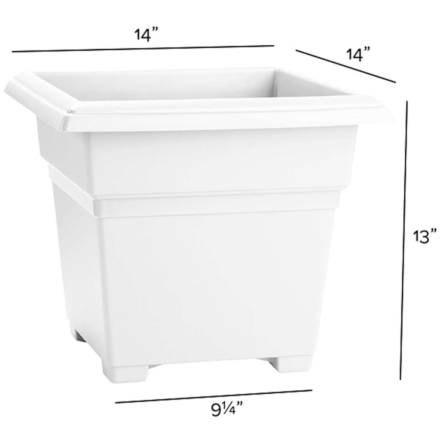  Novelty 13 In. H X 14 In. W X 14 In. D Plastic Countryside Tub Patio Planter White