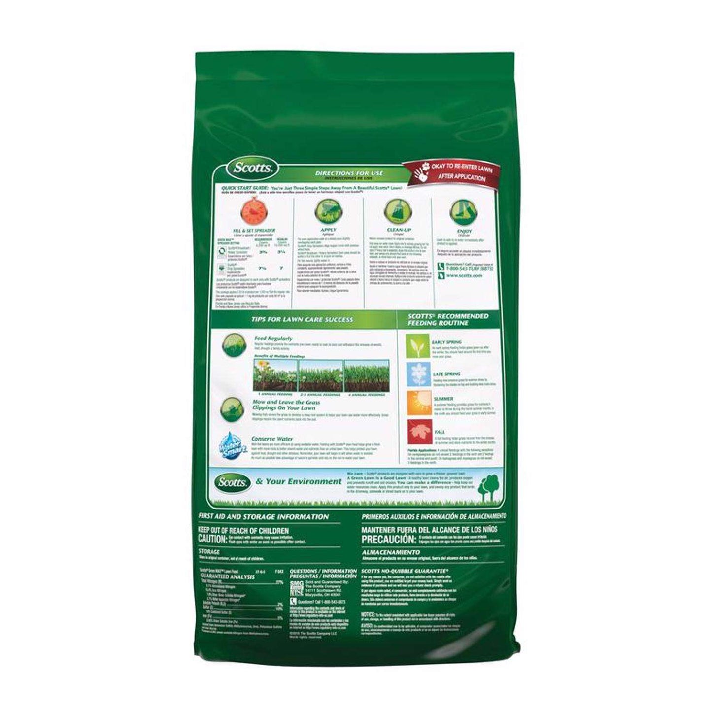  Scotts Green Max All-Purpose Lawn Fertilizer For All Grasses 10000 Sq Ft