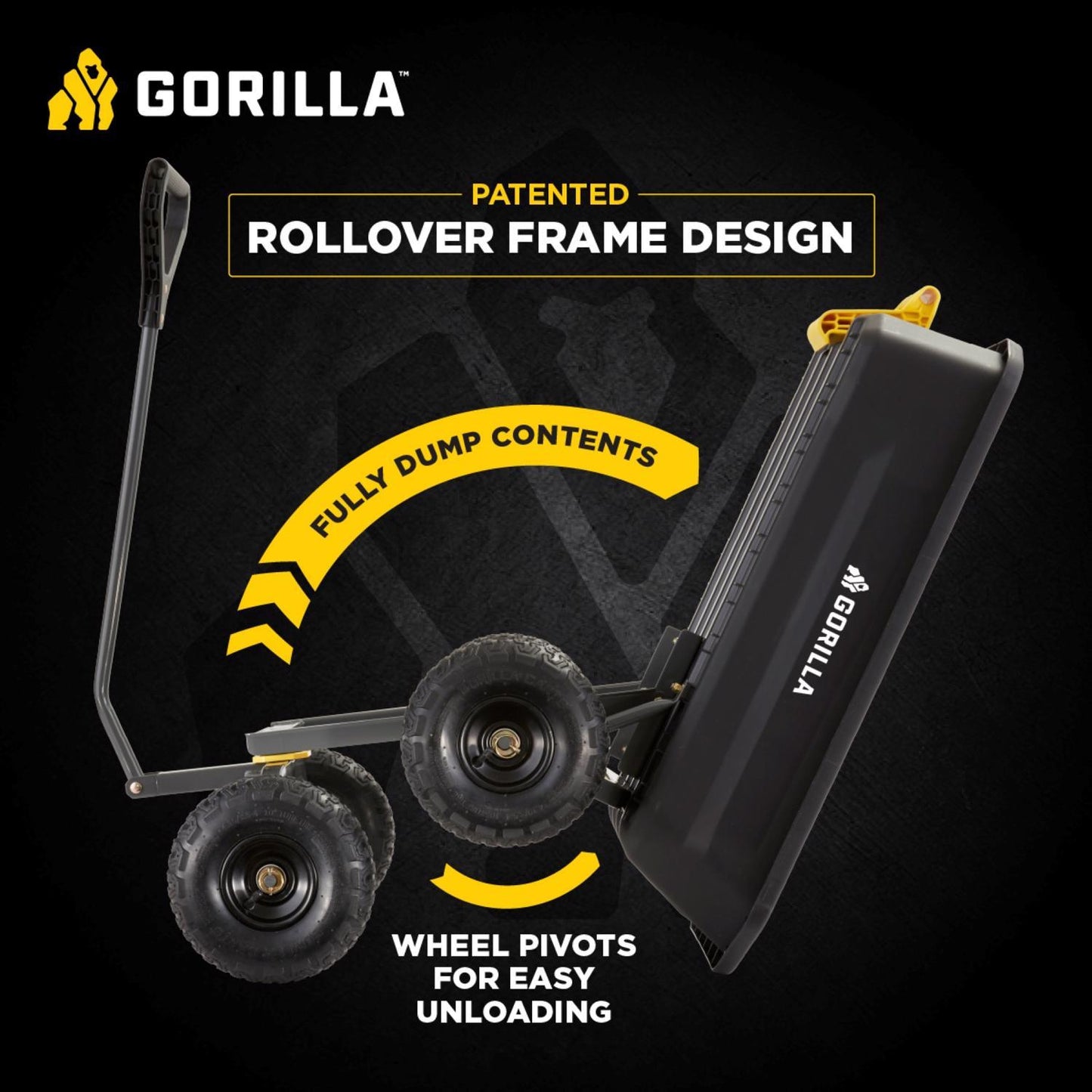  Gorilla Carts Poly Dump Cart 600 Lb. Cap.