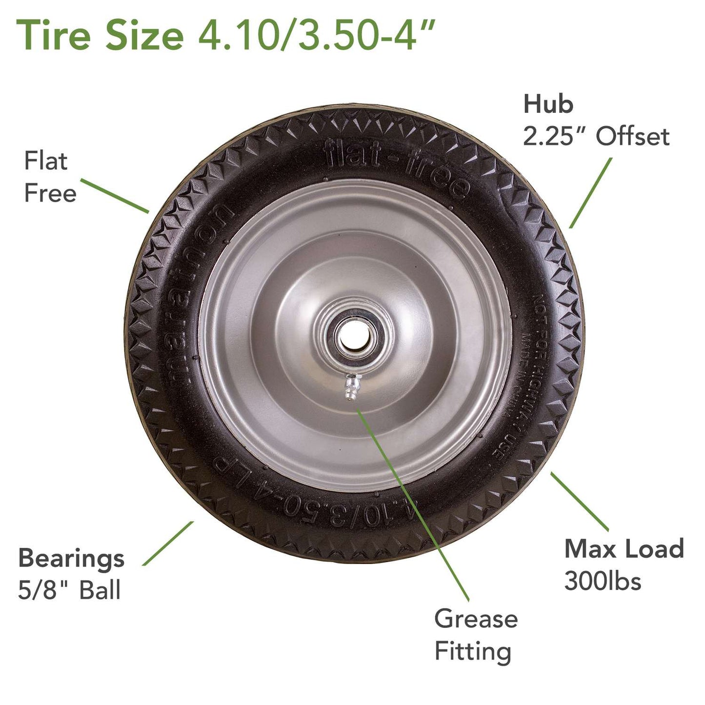  Marathon 4 In. D X 10.3 In. D 300 Lb. Cap. Offset Hand Truck Tire Polyurethane 1 Pk