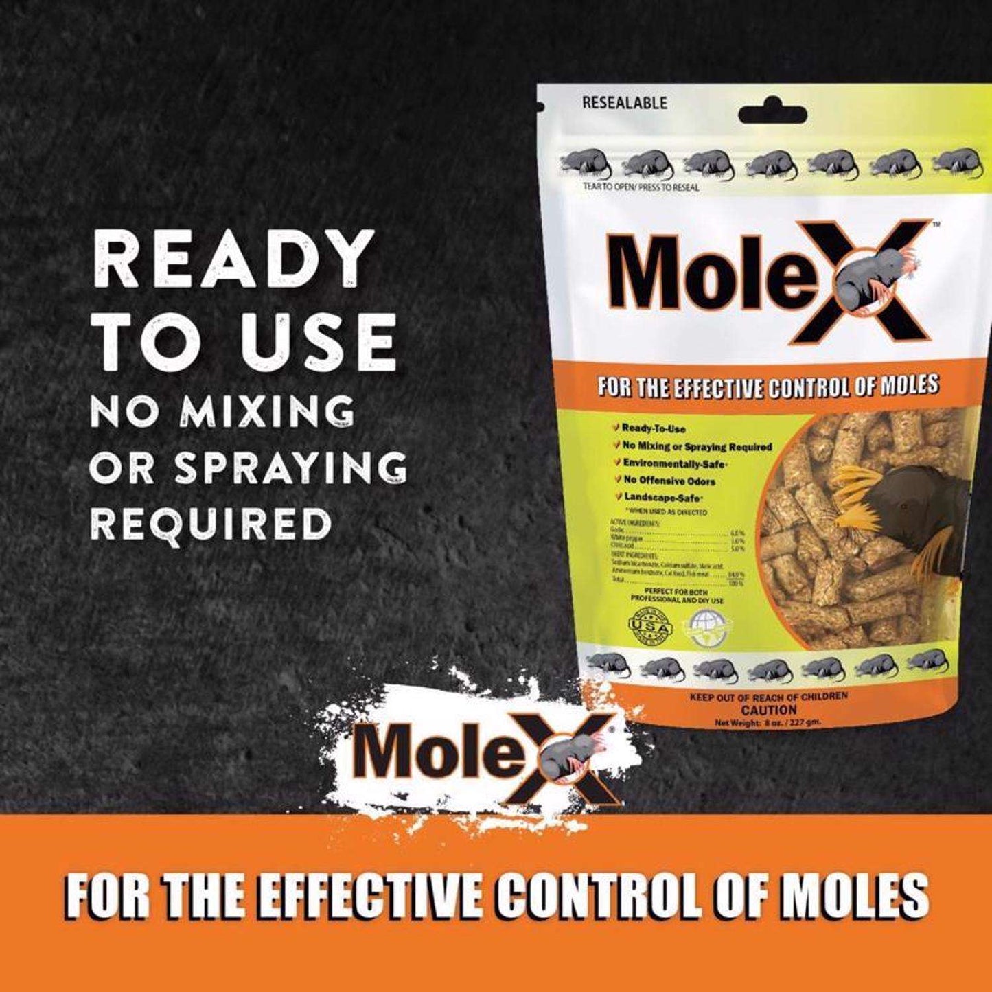  MoleX Non-Toxic Bait Pellets For Moles 8 Oz 1 Pk