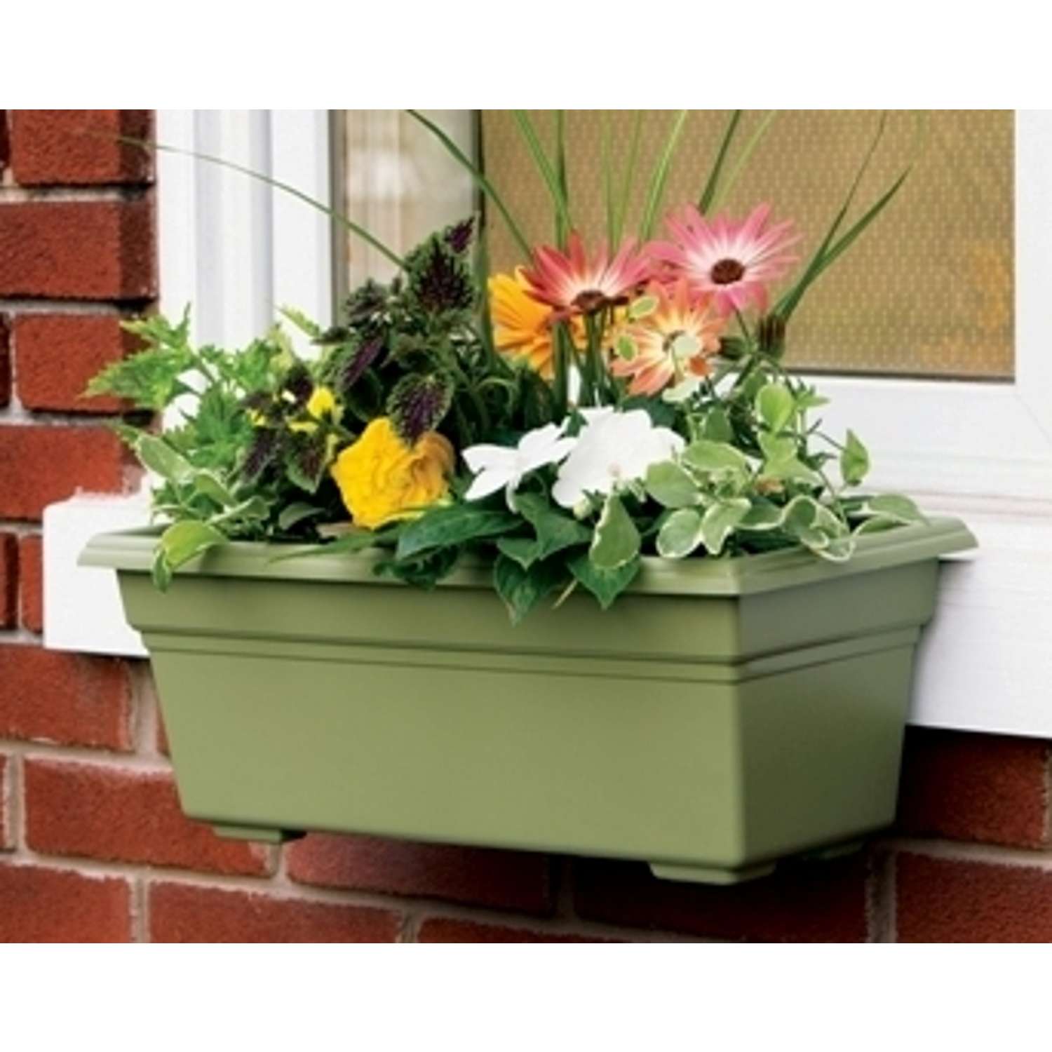  Novelty 6.4 In. H X 35.8 In. W X 8 In. D Plastic Countryside Flowerbox Flower Box Sage