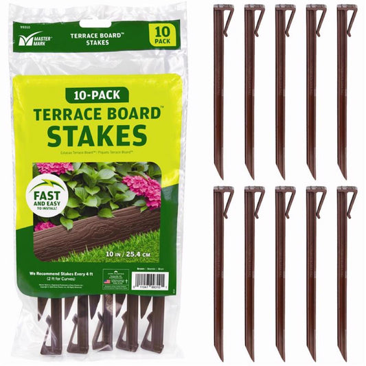  Master Mark Terrace Board 10 In. H Plastic Brown Stake Kit