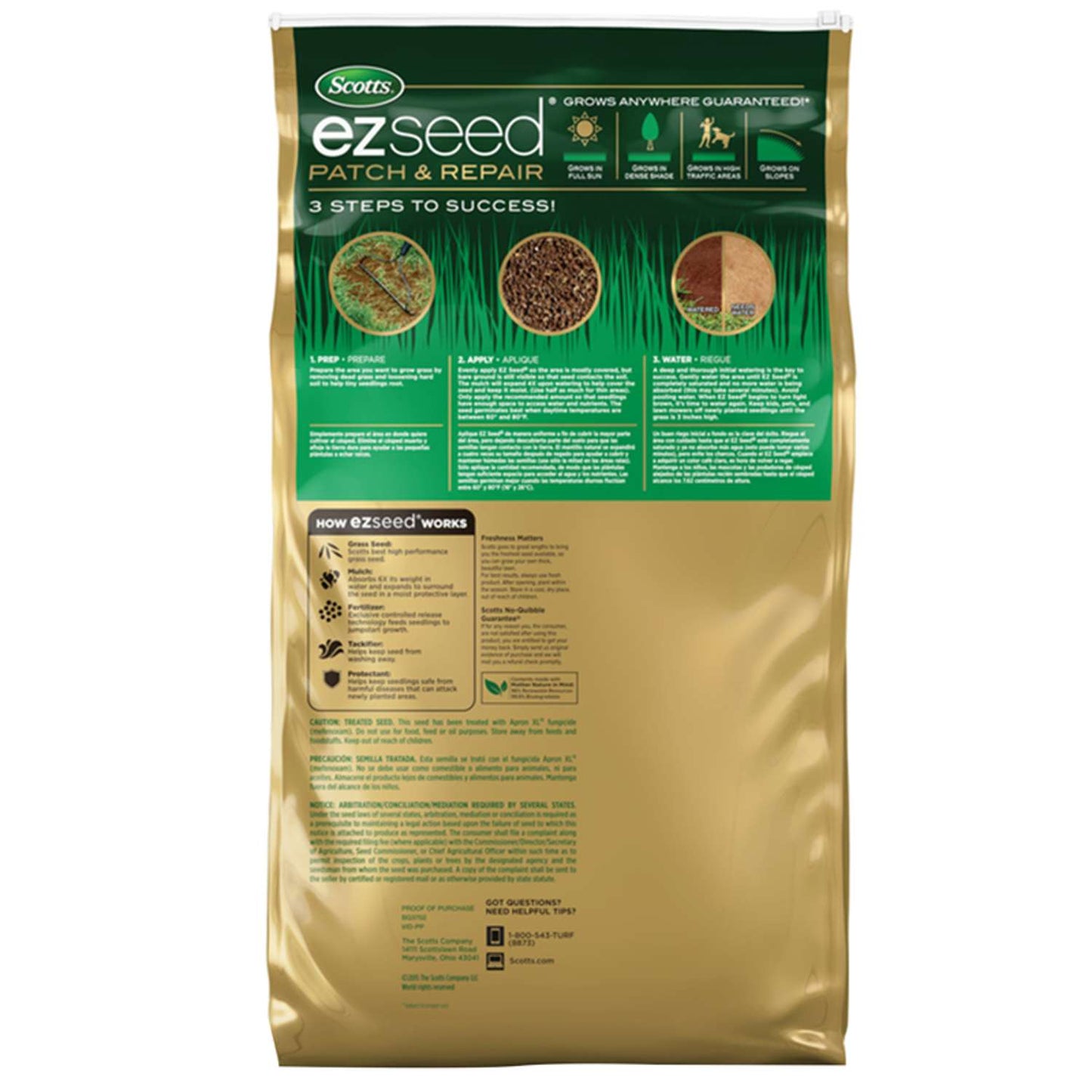  Scotts EZ Seed Tall Fescue Grass Sun Or Shade Seed/Fertilizer/Mulch Repair Kit 10 Lb