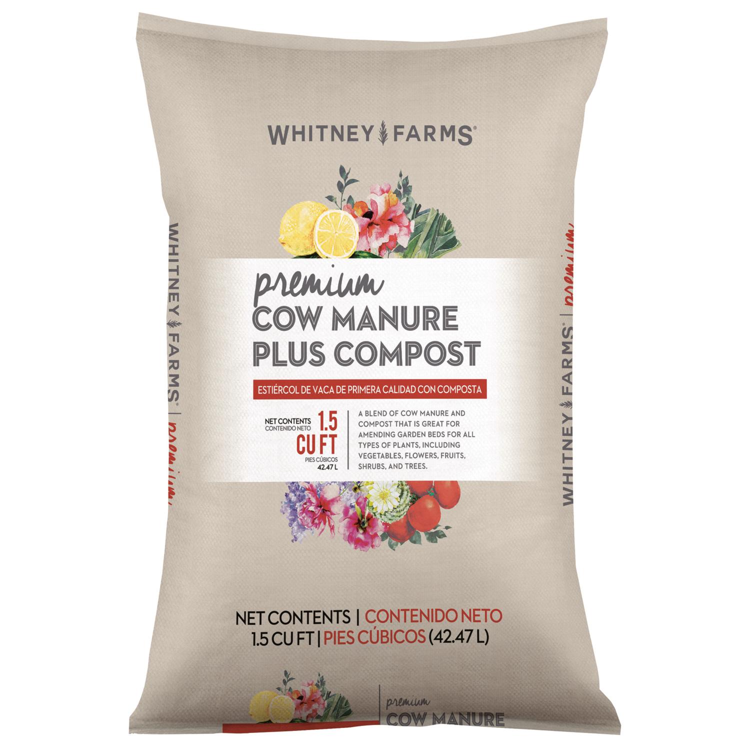  Whitney Farms Natural Premium Organic Cow Manure 1.5 Cu Ft