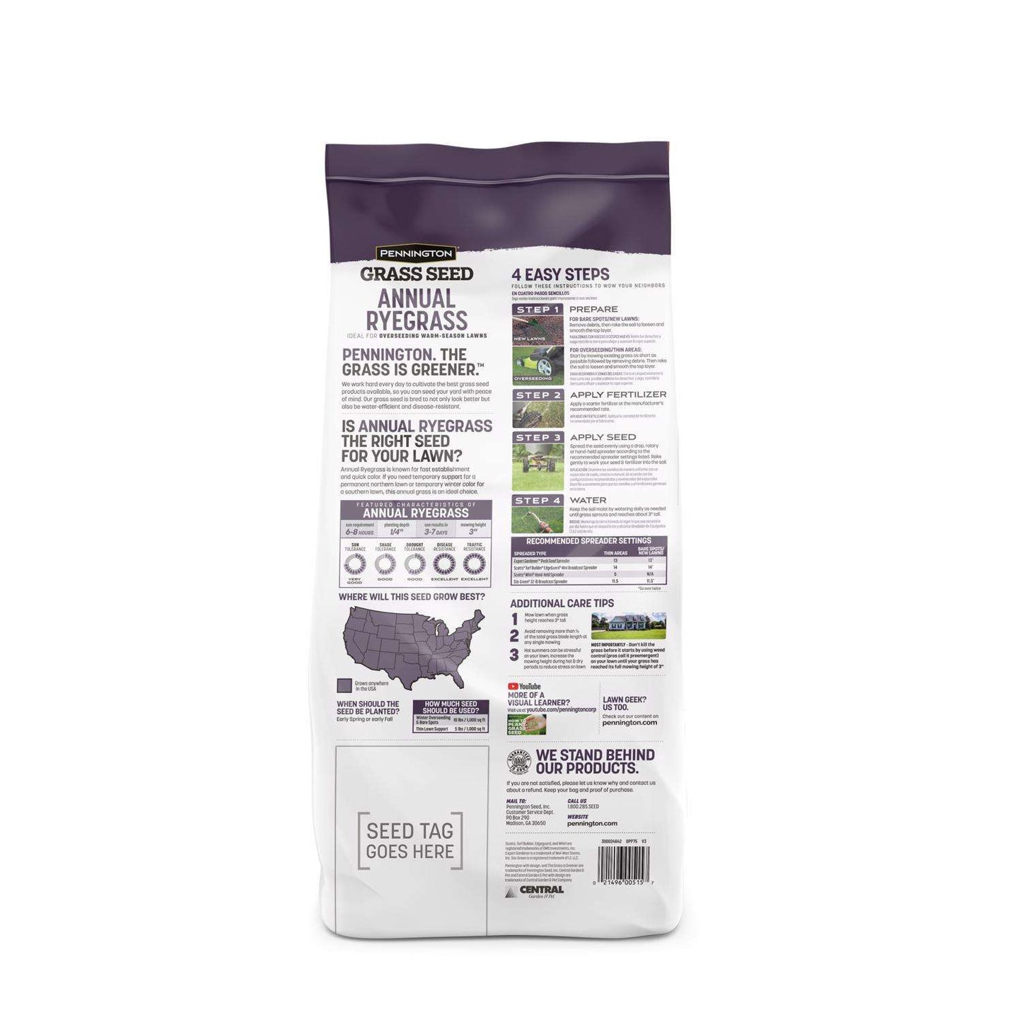  Pennington Annual Ryegrass Sun Or Shade Grass Seed 10 Lb