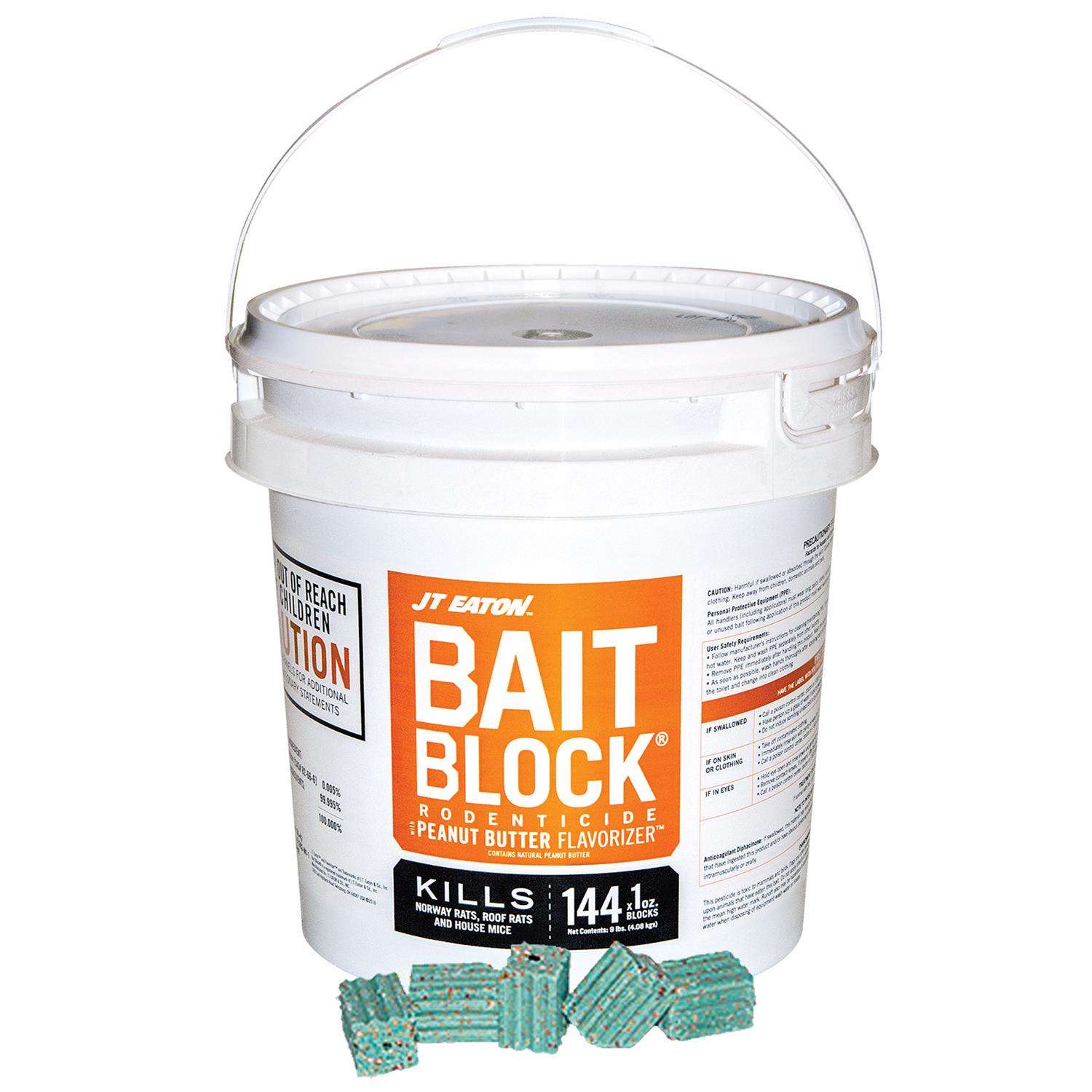  JT Eaton Toxic Peanut Butter-Flavored Rodenticide Bait Blocks For Mice And Rats 1 Oz 144 Pk