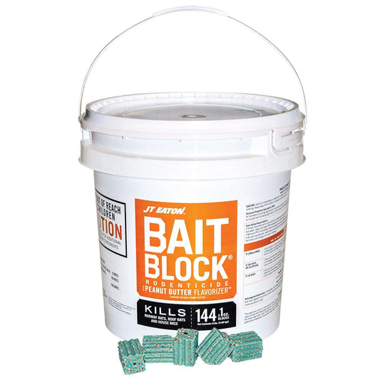  JT Eaton Toxic Peanut Butter-Flavored Rodenticide Bait Blocks For Mice And Rats 1 Oz 144 Pk