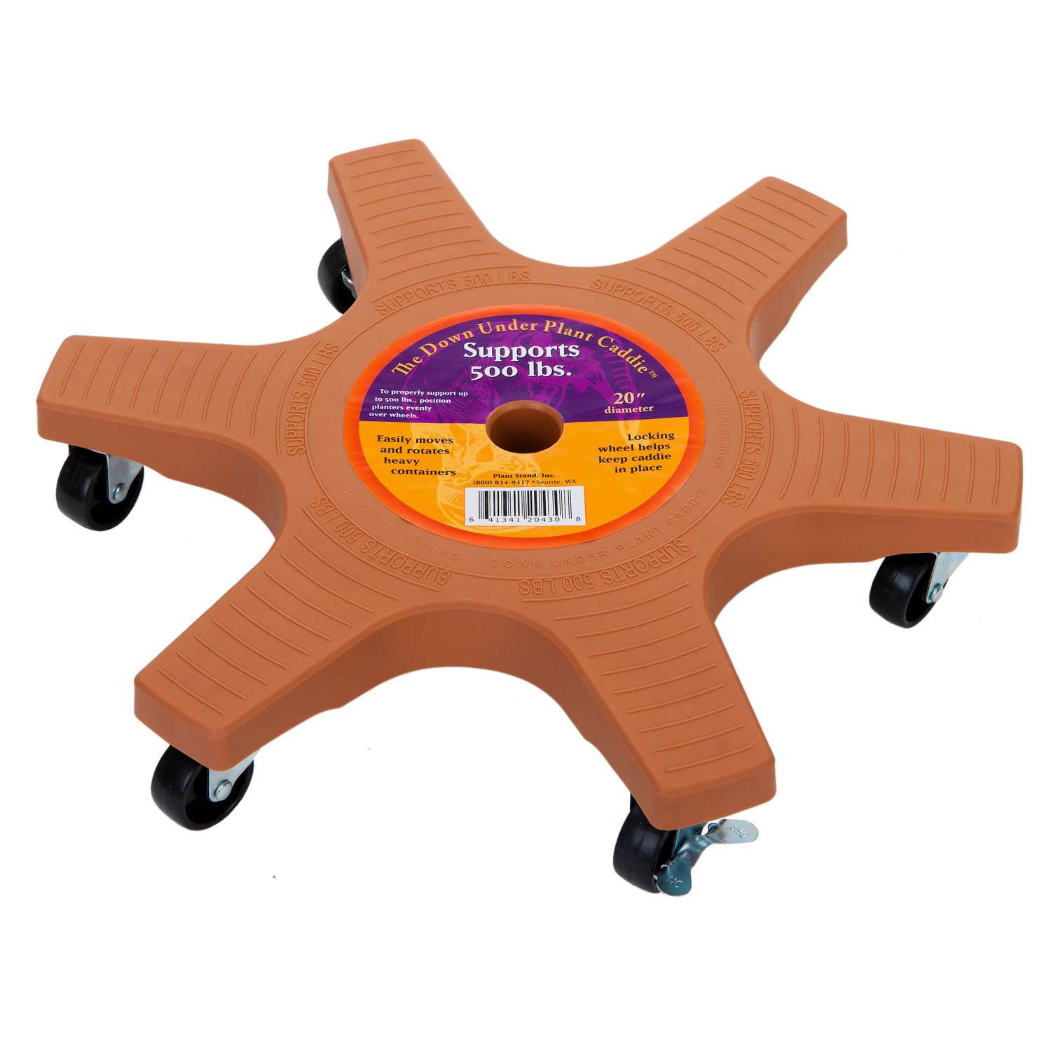  Down Under 3.5 In. H Terracotta Plastic Wheeled Plant Stand