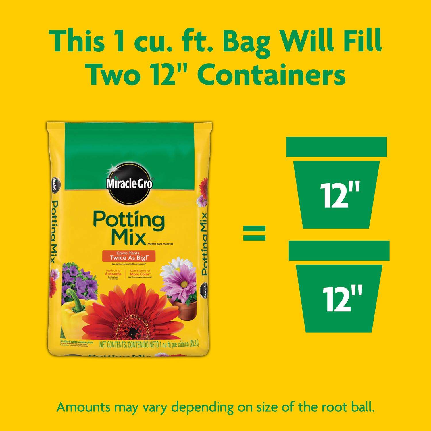  Miracle-Gro Flower And Plant Potting Mix 1 Cu Ft