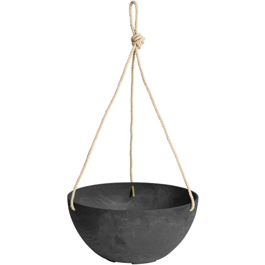  Novelty ArtStone 4.8 In. H X 9.9 In. W X 9.9 In. D X 9.9 In. D Resin Napa Hanging Planter Black