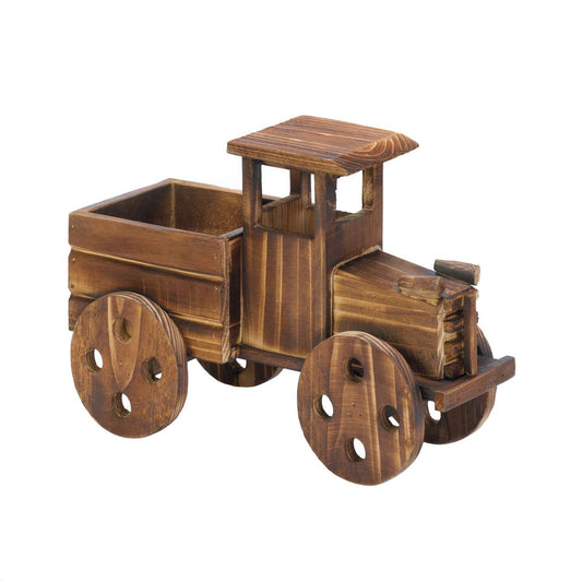  Summerfield Terrace Country Truck 8 In. H Brown Wood Plant Stand