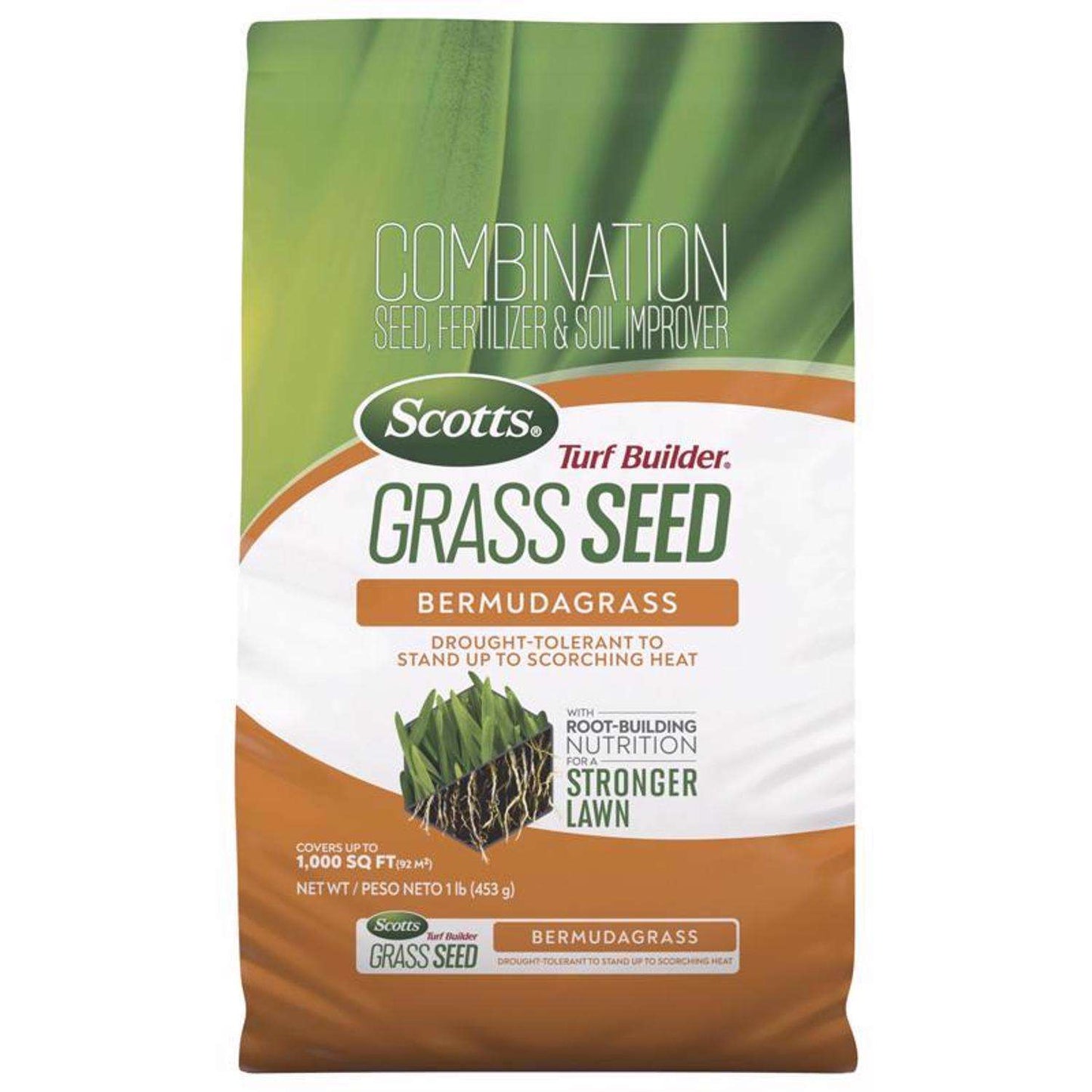  Scotts Turf Builder Bermuda Grass Sun Or Shade Fertilizer/Seed/Soil Improver 1 Lb