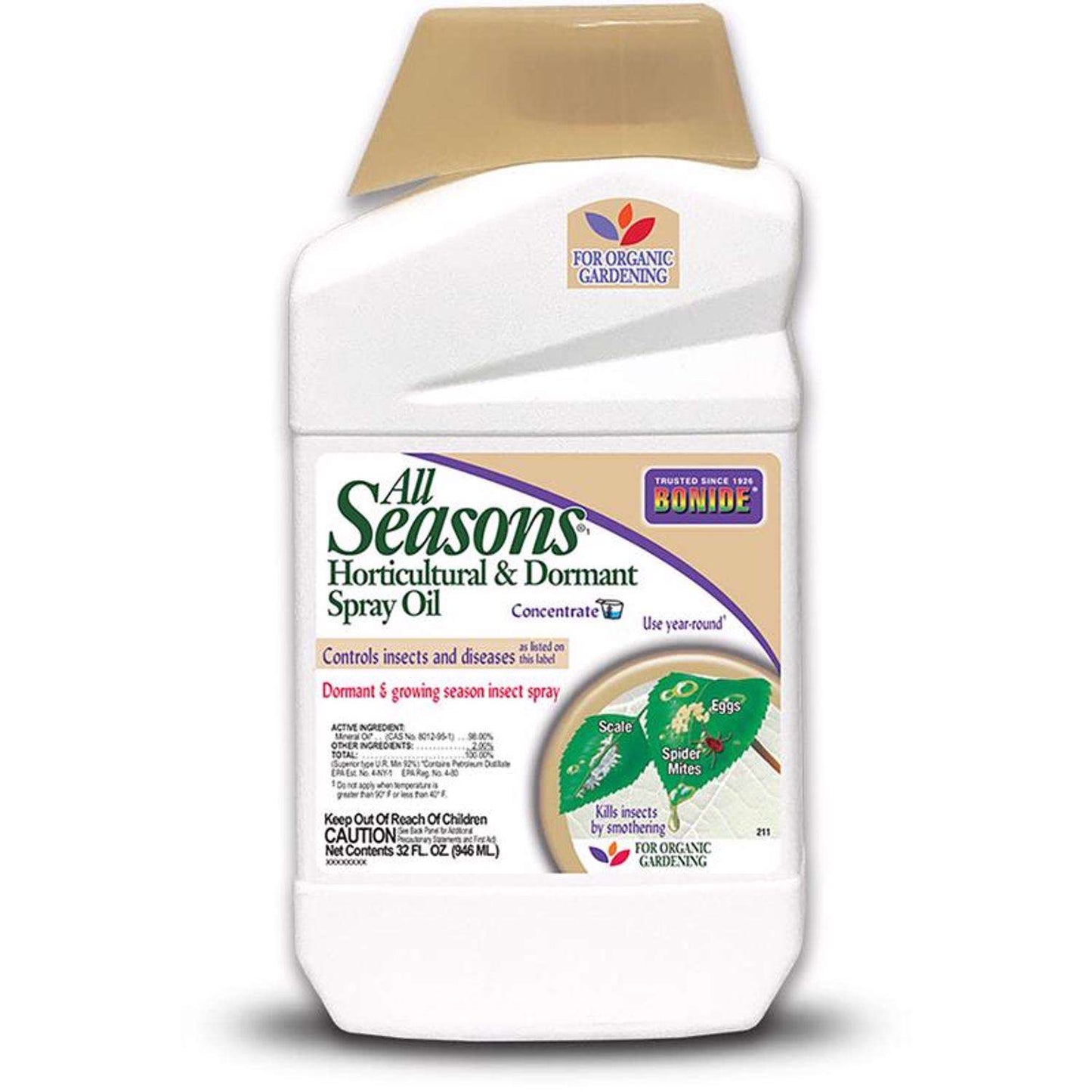  Bonide All Seasons Organic Horticultural Spray Oil Liquid Concentrate 32 Oz