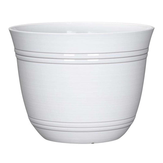  L&G Solutions 11 In. H X 14.5 In. D Polyresin Galileo Planter White