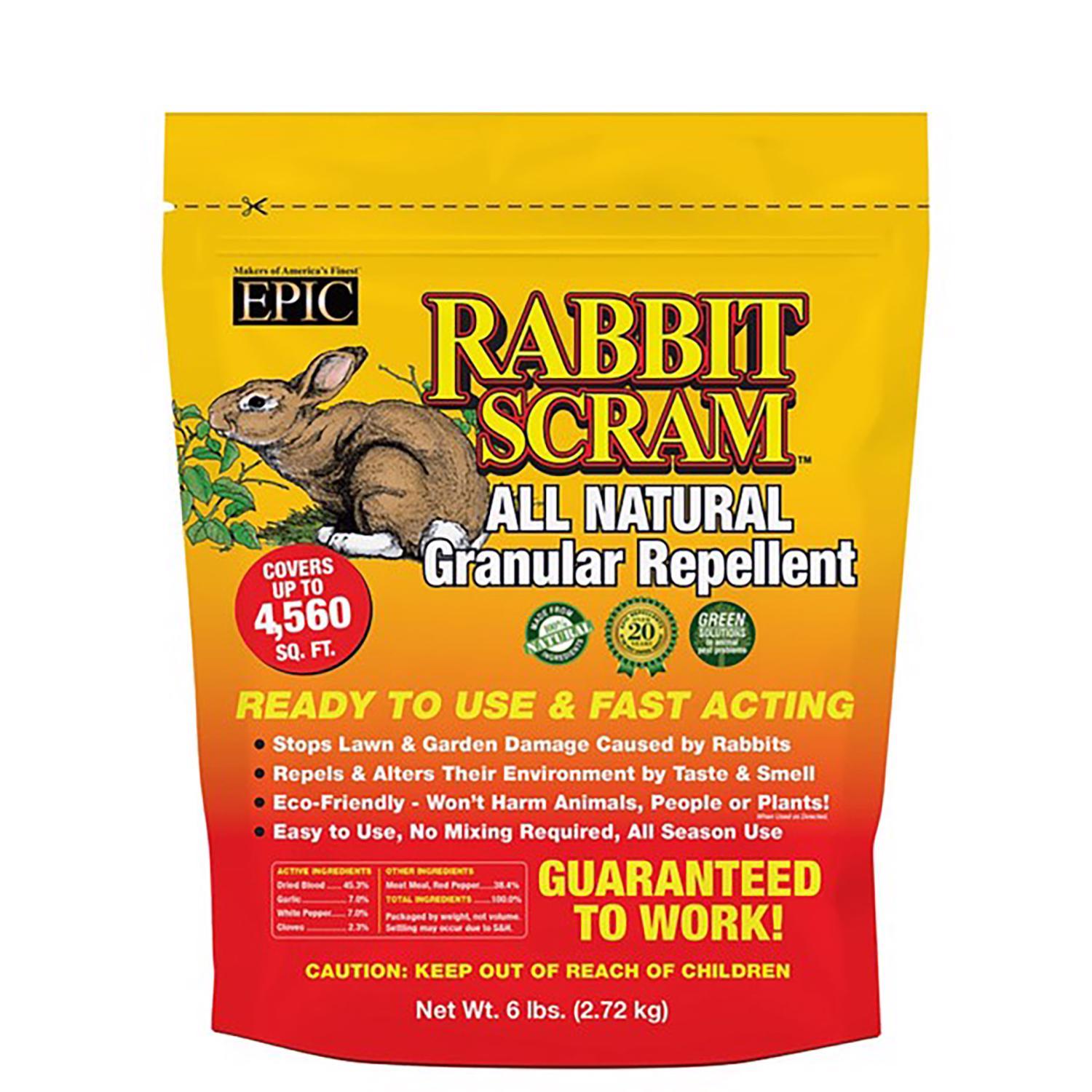  Epic Products Rabbit Scram Animal Repellent Granules For Rabbits 6 Lb