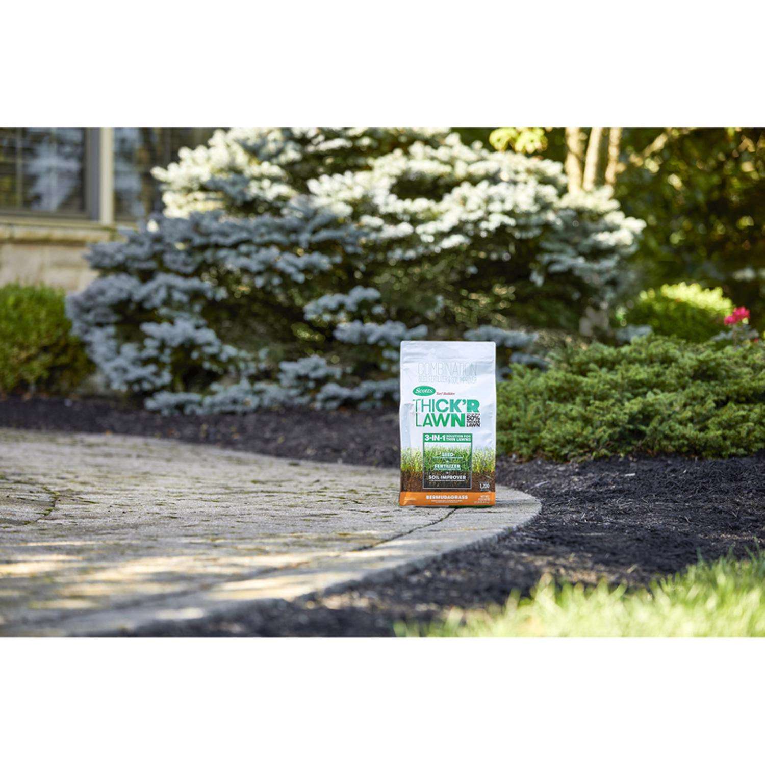  Scotts Turf Builder ThickR Bermuda Grass Sun Or Shade Grass Seed And Fertilizer 12 Lb