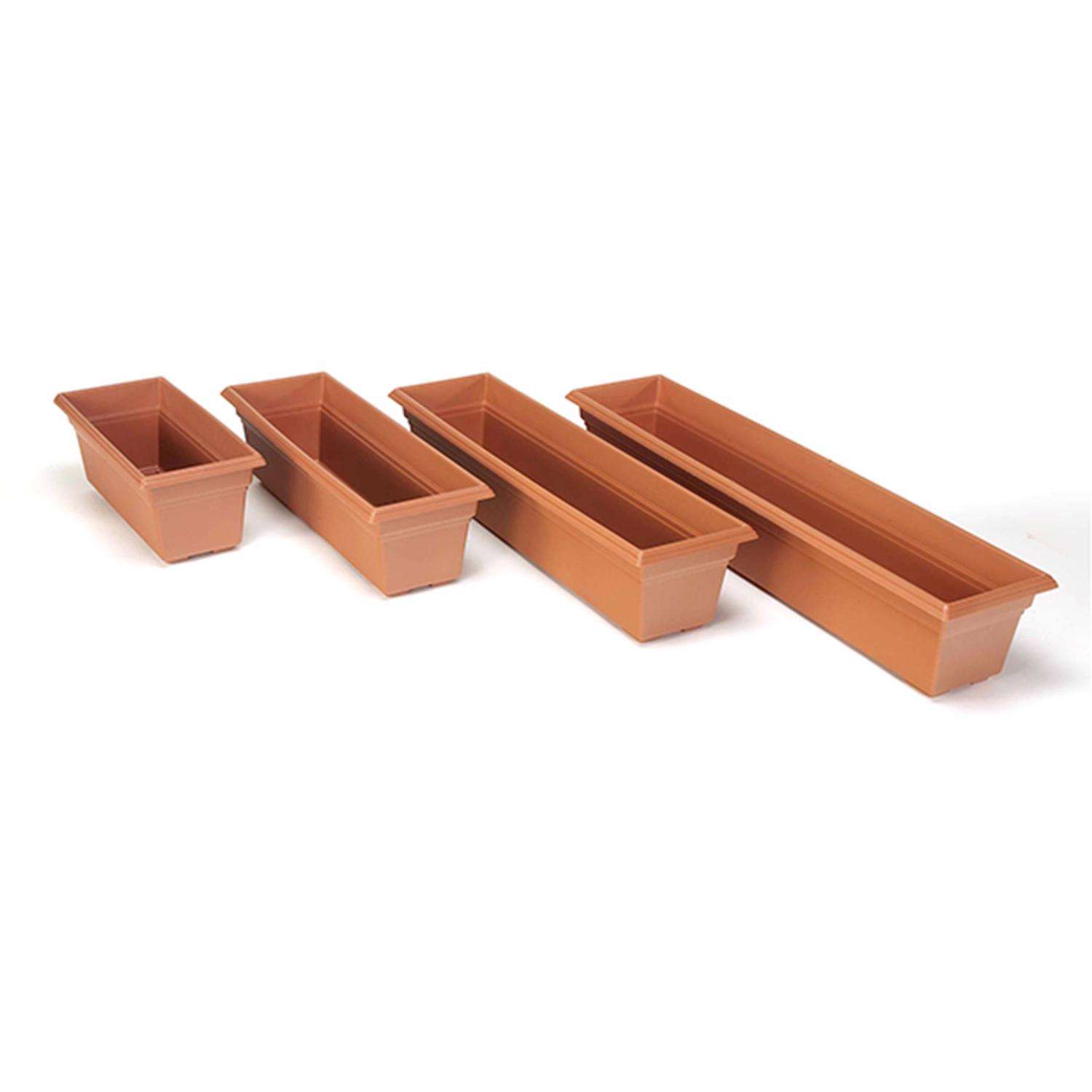  Novelty 6.4 In. H X 36 In. W X 8 In. D Plastic Countryside Flower Box Terracotta
