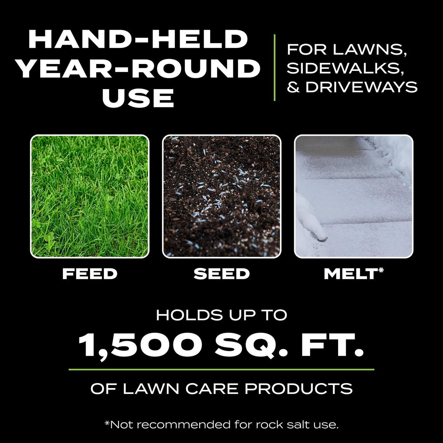  Scotts Whirl Handheld Spreader For Fertilizer/Ice Melt/Seed