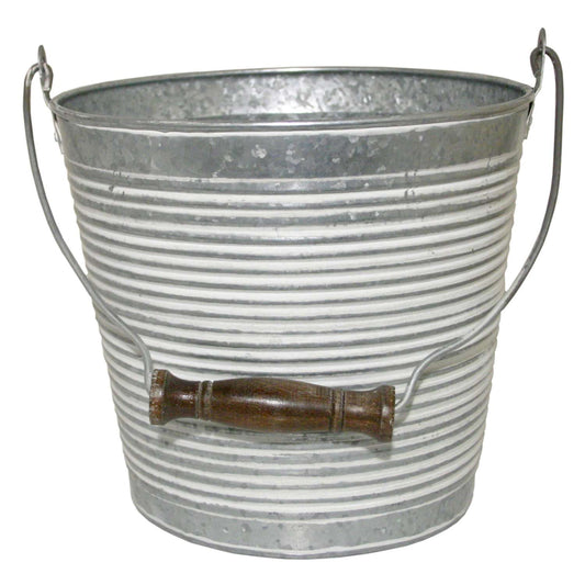  Robert Allen 9 In. H X 10 In. W Metal Planter Whitewash