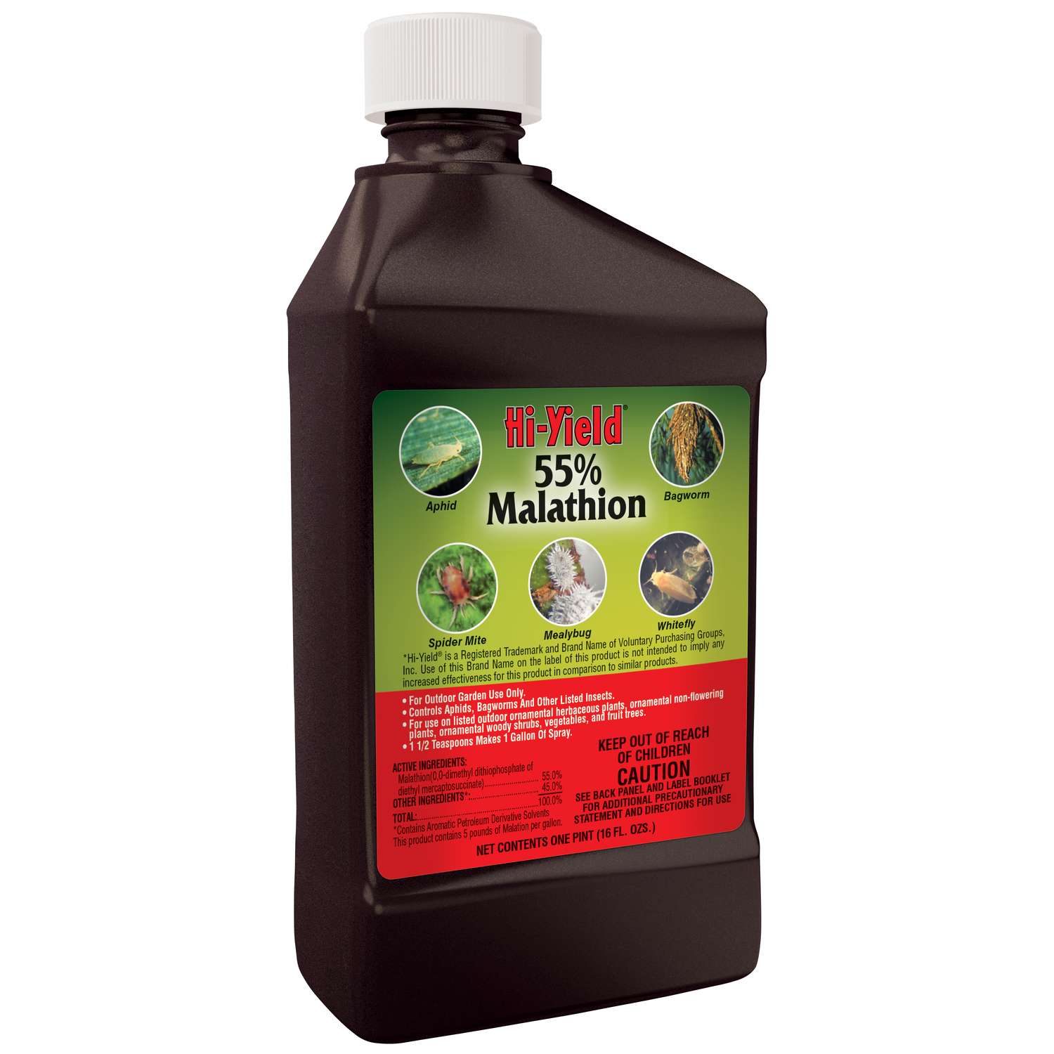  Hi-Yield 55% Malathion Spray Insect Killer Liquid Concentrate 16 Oz