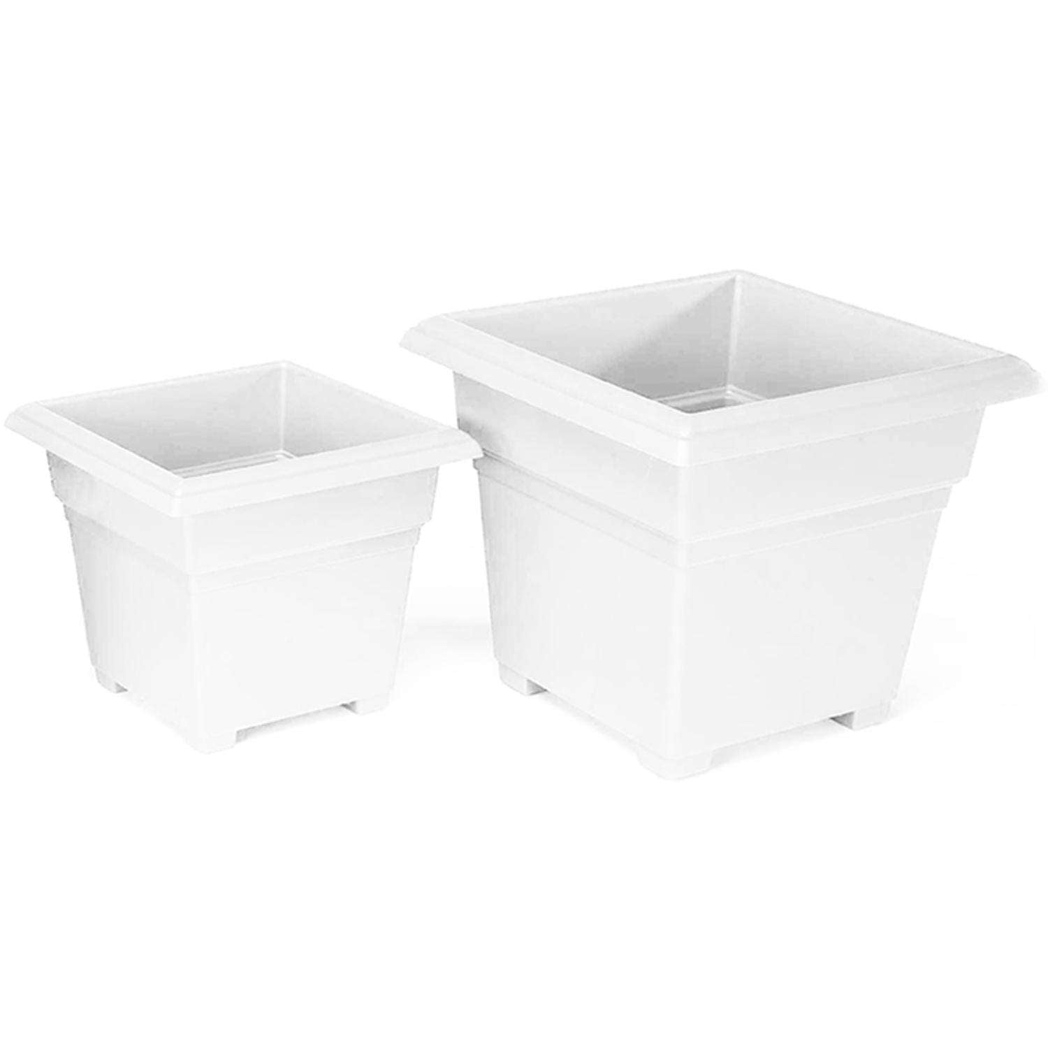  Novelty 13 In. H X 14 In. W X 14 In. D Plastic Countryside Tub Patio Planter White