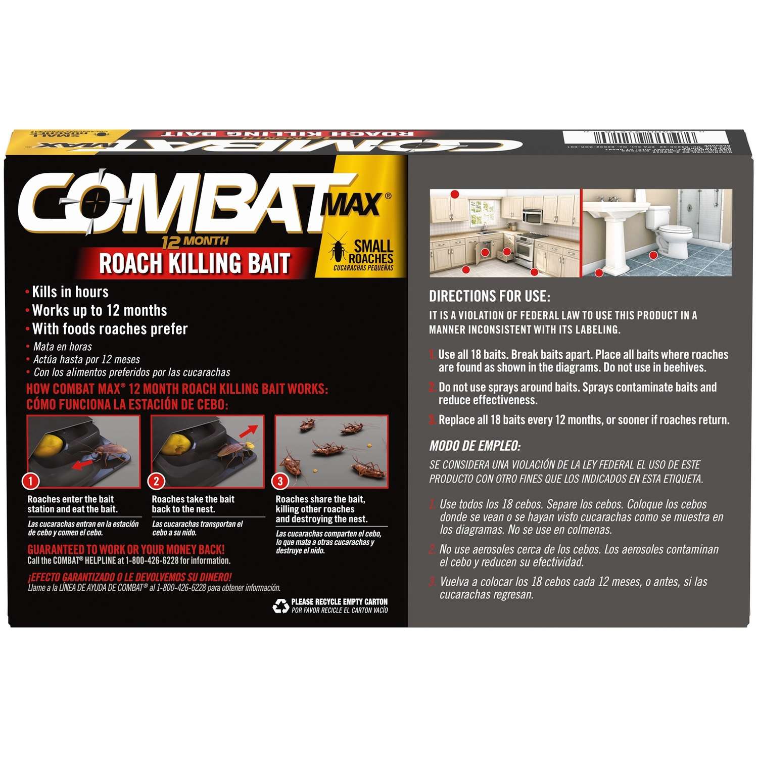  Combat Max Roach Bait Station 18 Pk