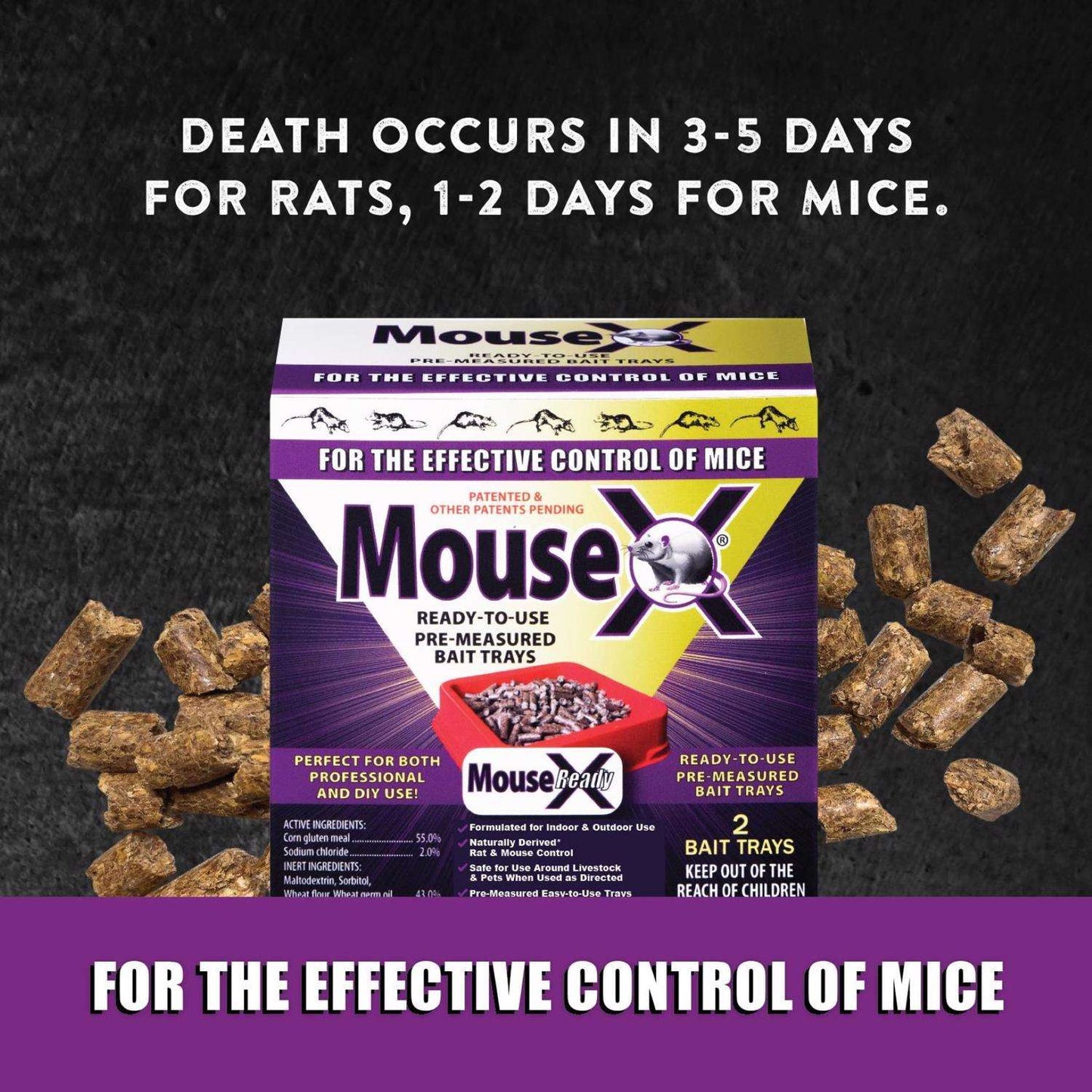  MouseX Non-Toxic Bait Pellets For Mice And Rats 6 Oz 2 Pk