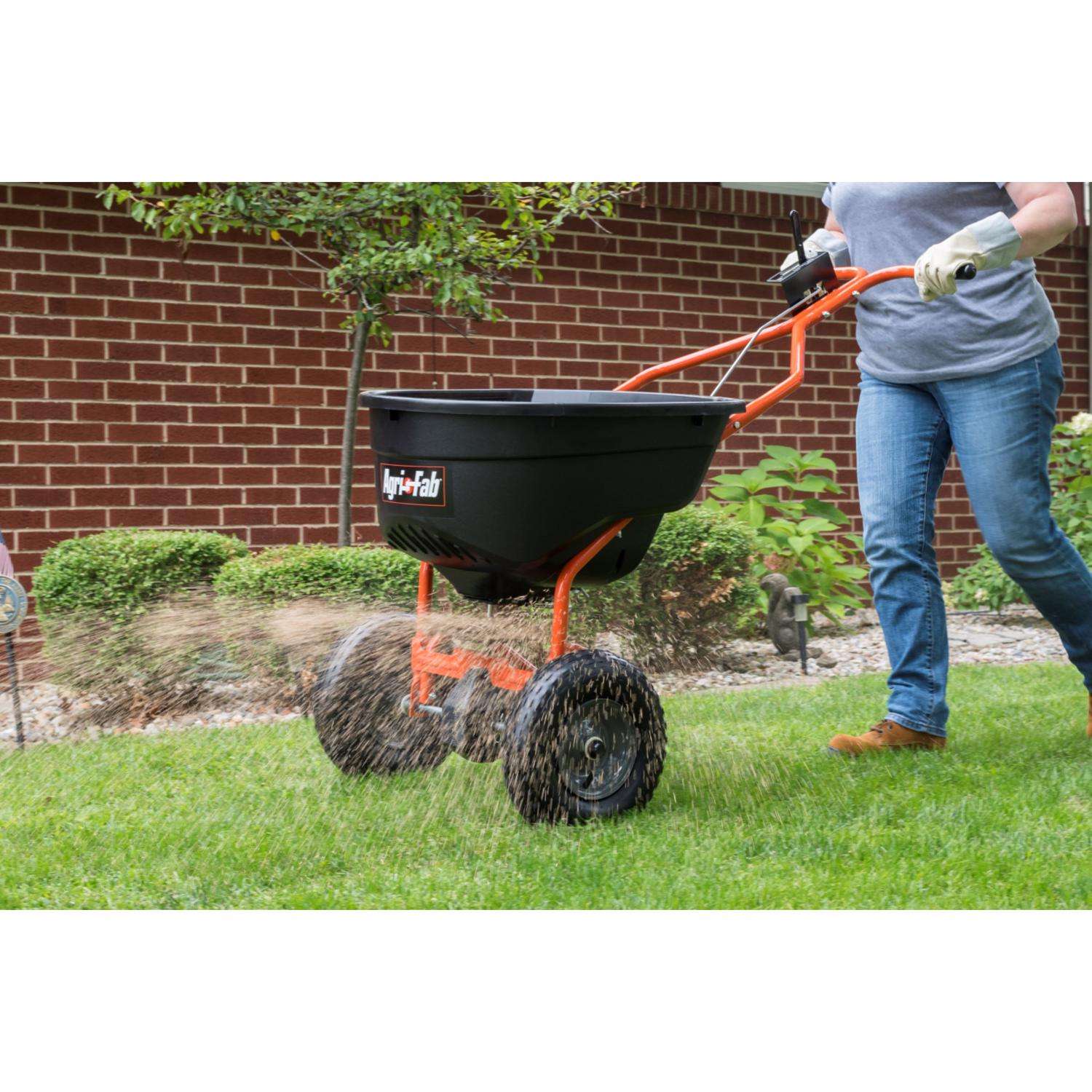  Agri-Fab 12 Ft. W Push High-Output Spreader For Fertilizer/Ice Melt/Seed 130 Lb. Cap.