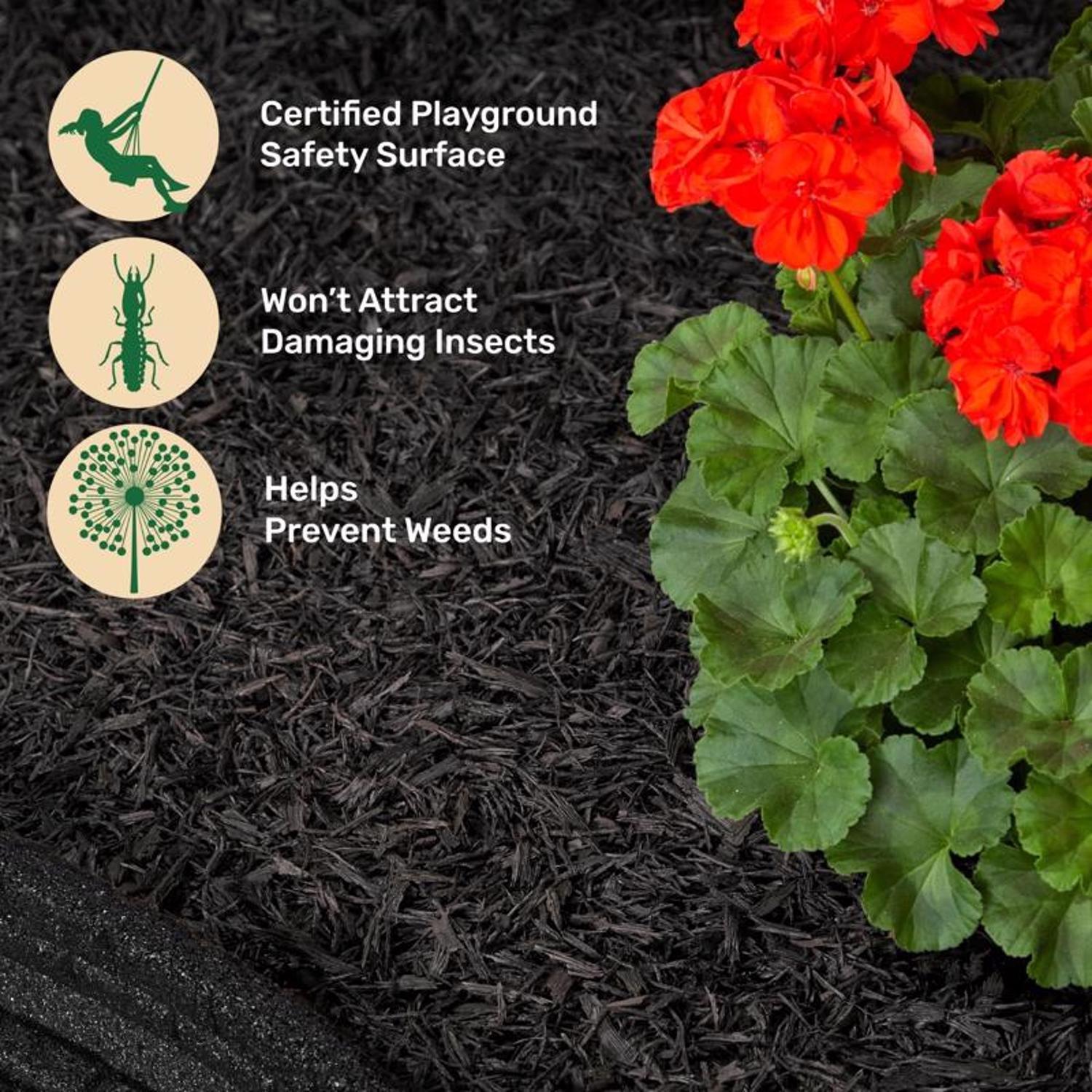  Ground Smart Black Shredded Rubber Mulch 0.8 Cu Ft
