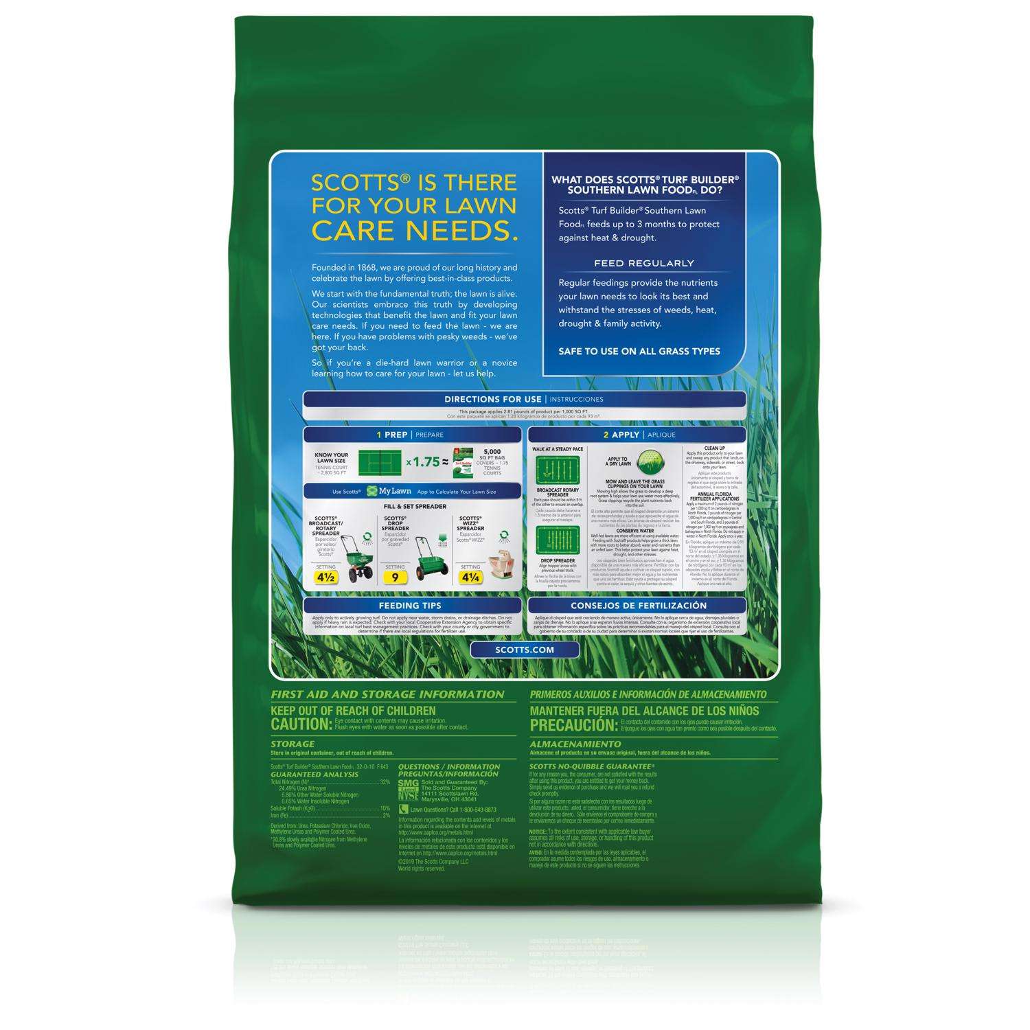  Scotts Turf Builder All-Purpose Lawn Fertilizer For All Grasses 5000 Sq Ft