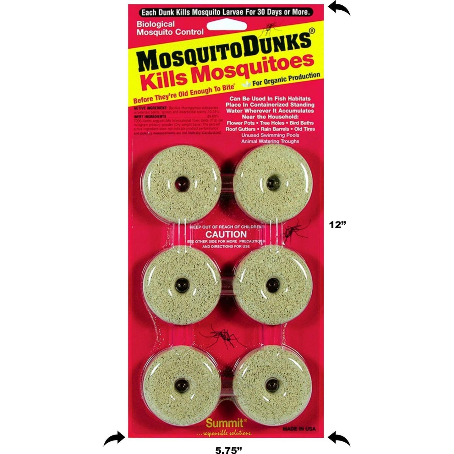  Summit Mosquito Dunks Insect Repellent Solid For Mosquitoes 6 Ct