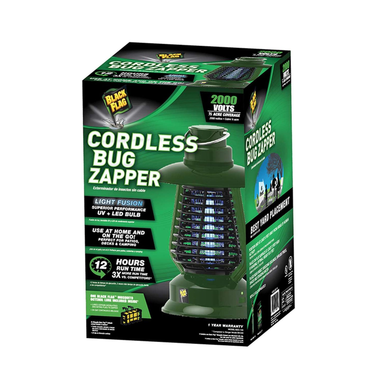  Black Flag Cordless Outdoor Bug Zapper 0.5 Acre